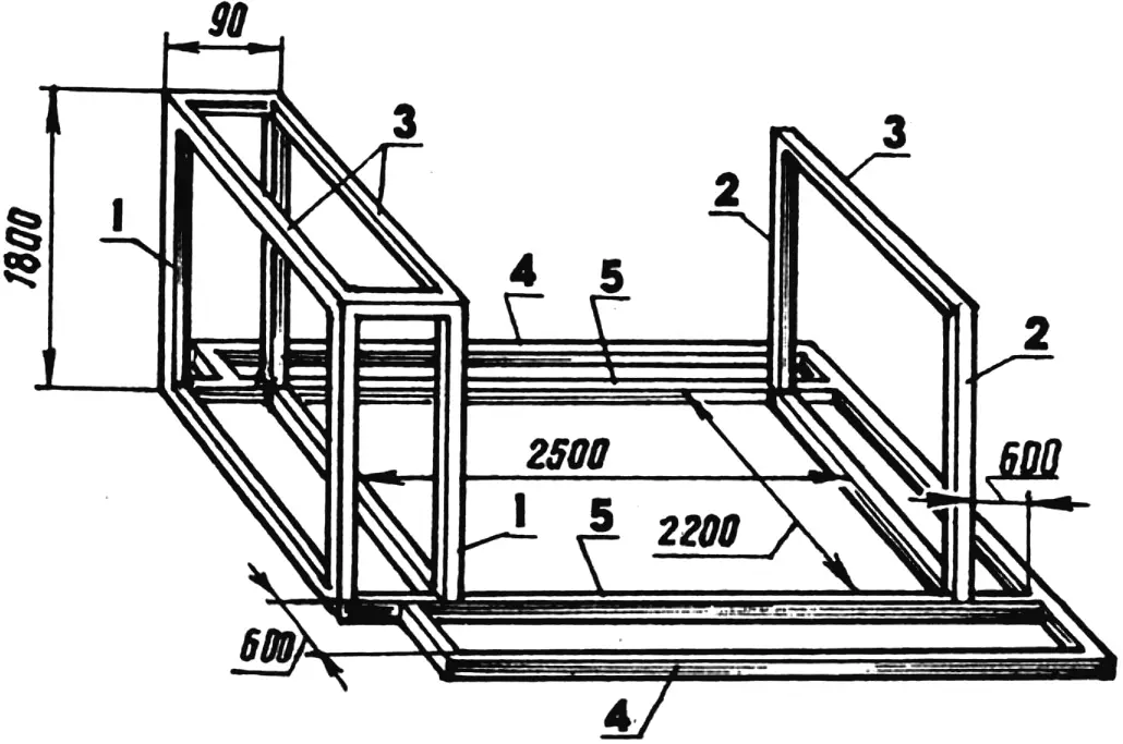Fig. 3. Main load-bearing beams of the frame
