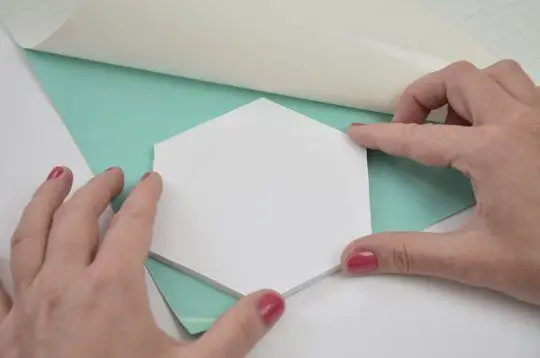 Cover each hexagon with colored film