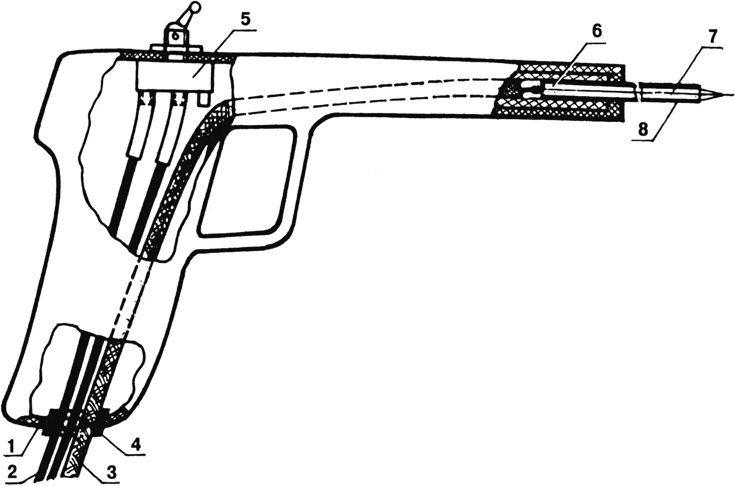 Electrical probe made from a toy pistol