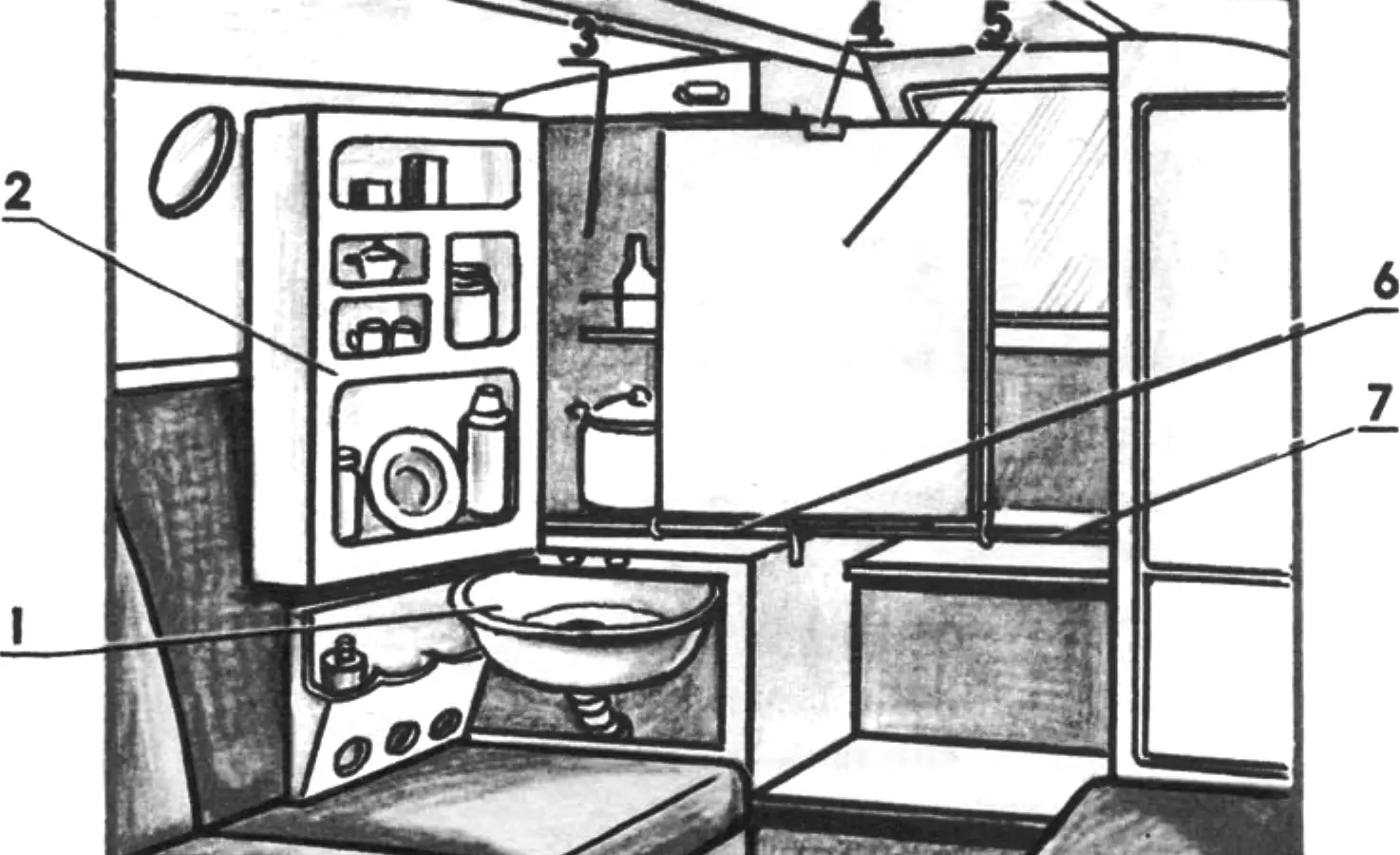 Mini-galley in working condition
