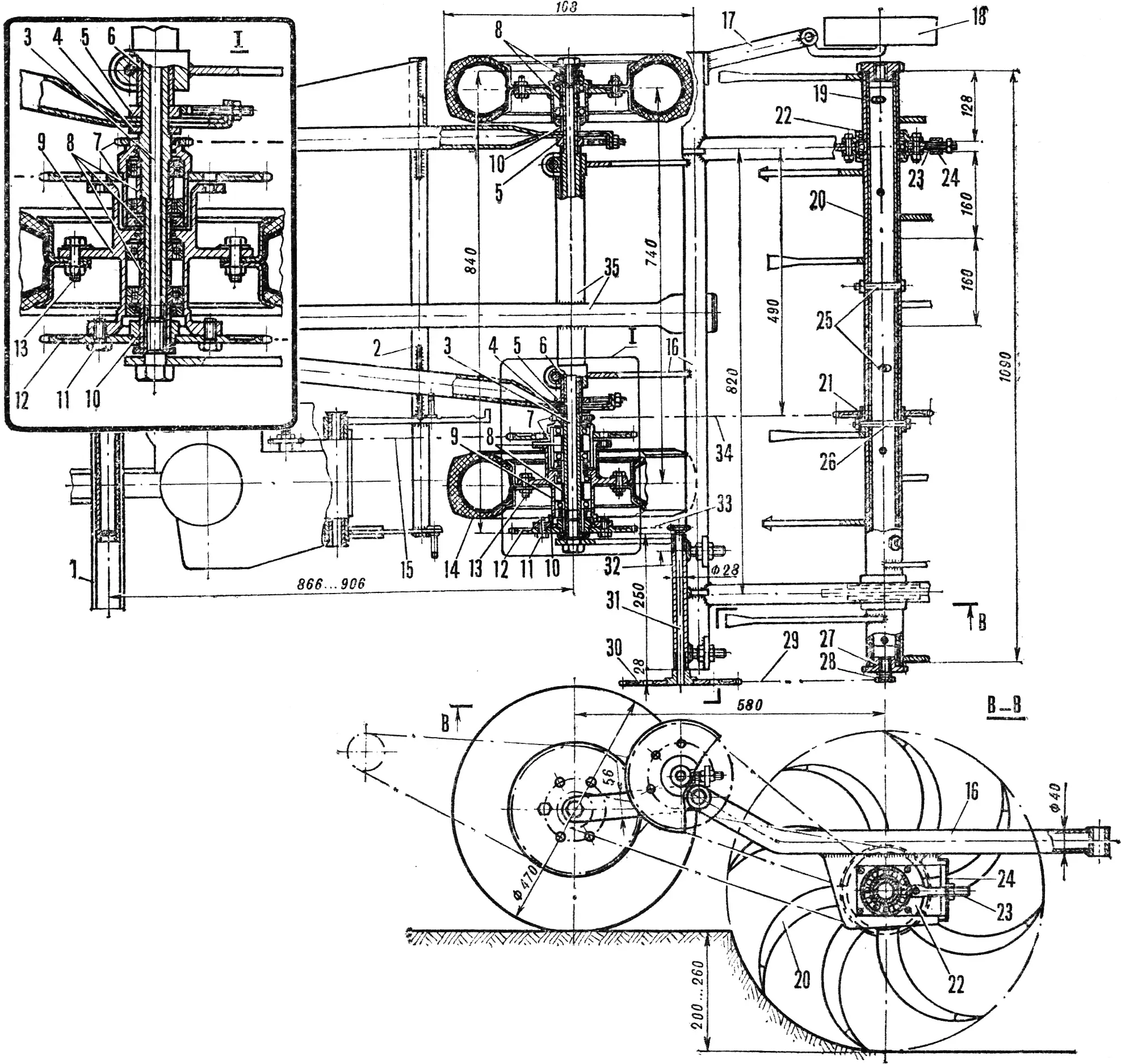 Fig. 4. Layout and design of the till implement