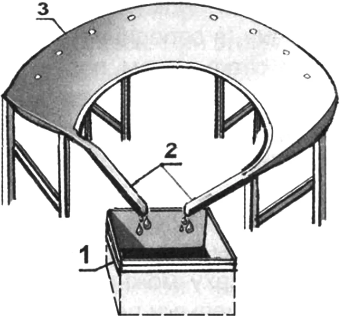 Fan-type rainwater collector diagram