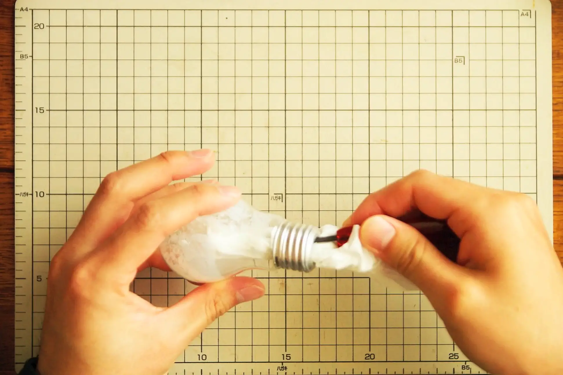 Wipe the bulb from the inside