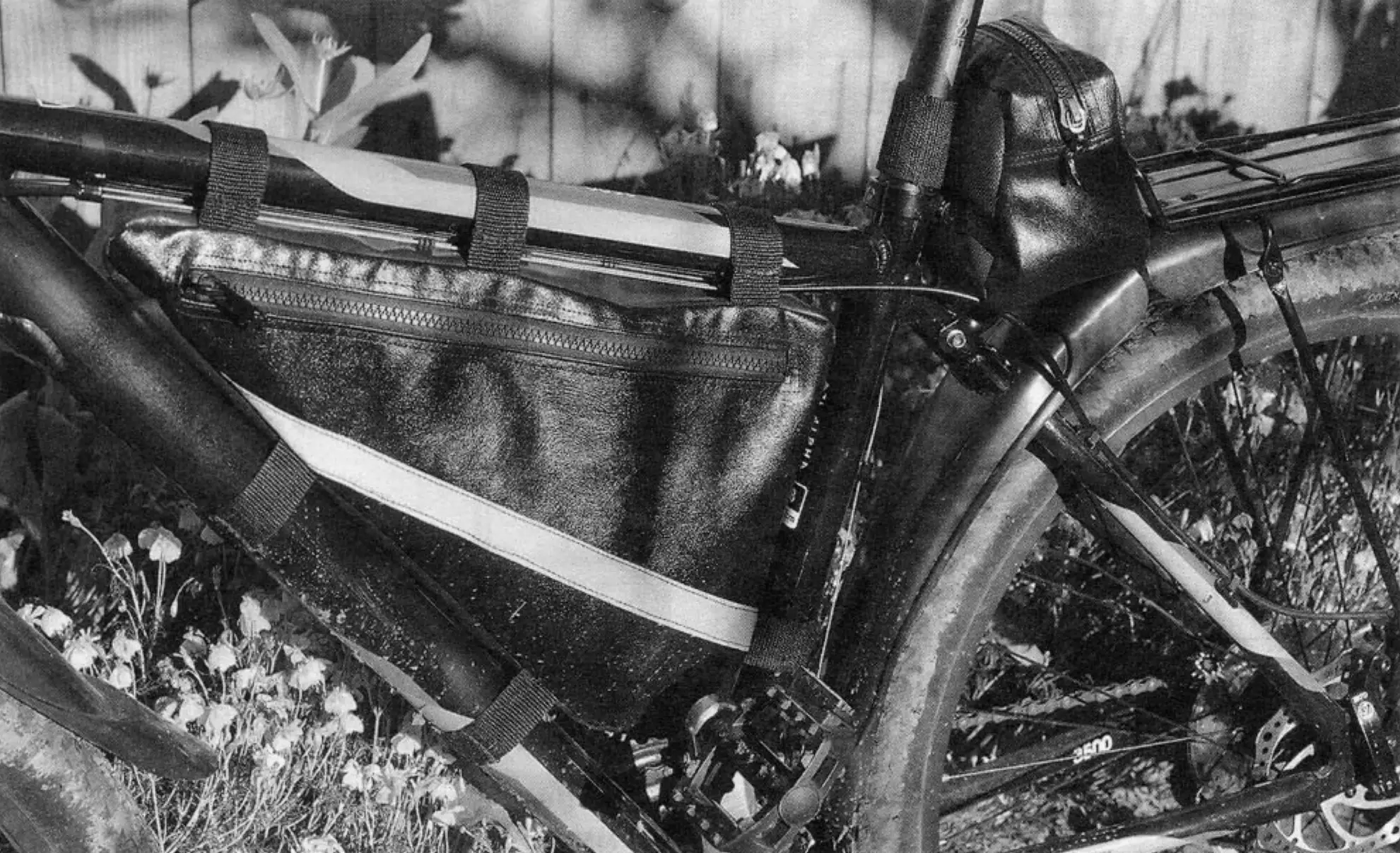 Finished “kangaroo” bag on the bicycle