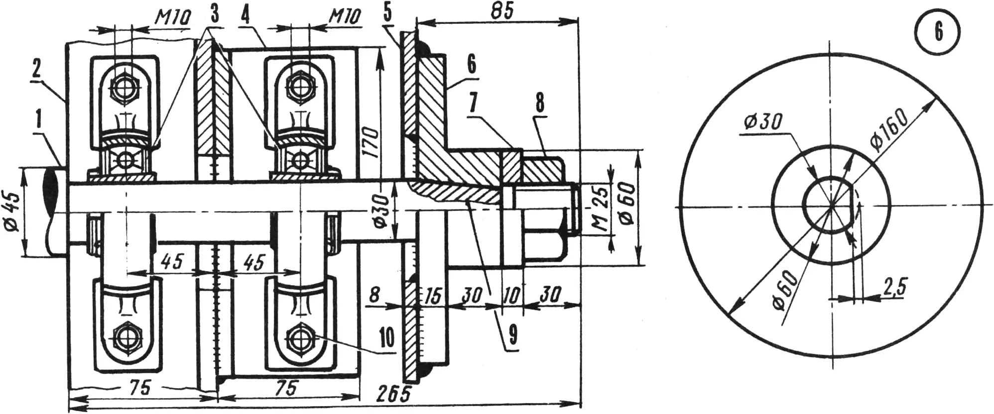 Fig. 3. Driving wheel mounting unit
