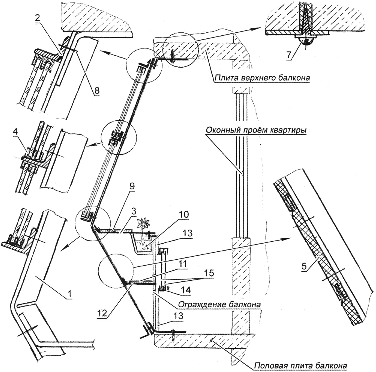 Balcony glazing diagram