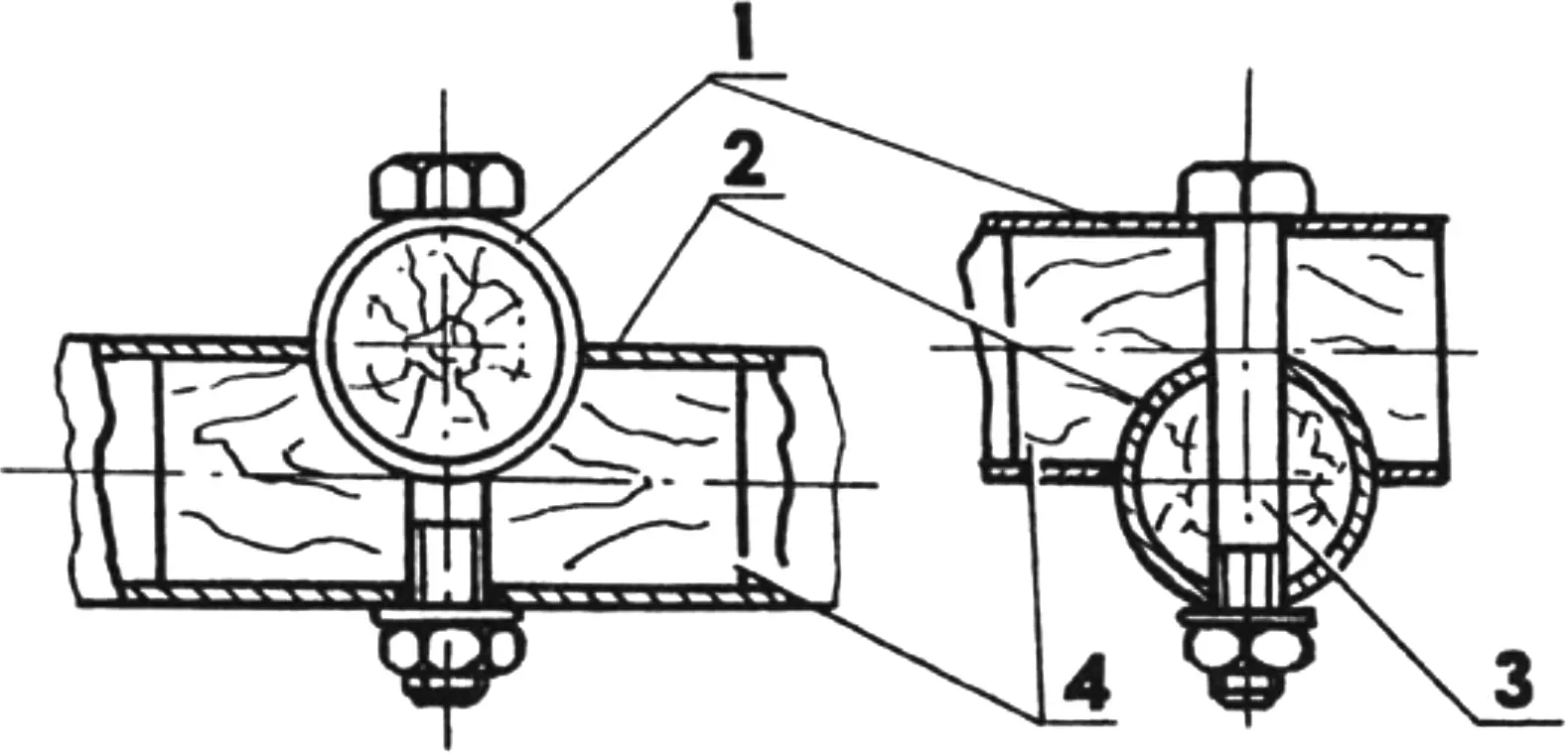 Drawbar-to-crossmember joint