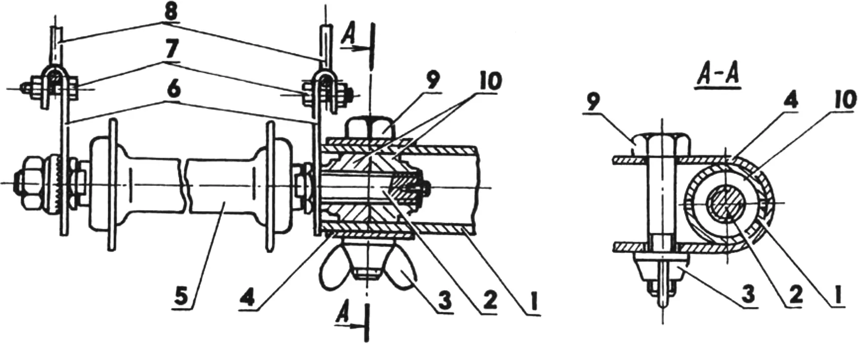 Crossmember-to-wheel-axle joint