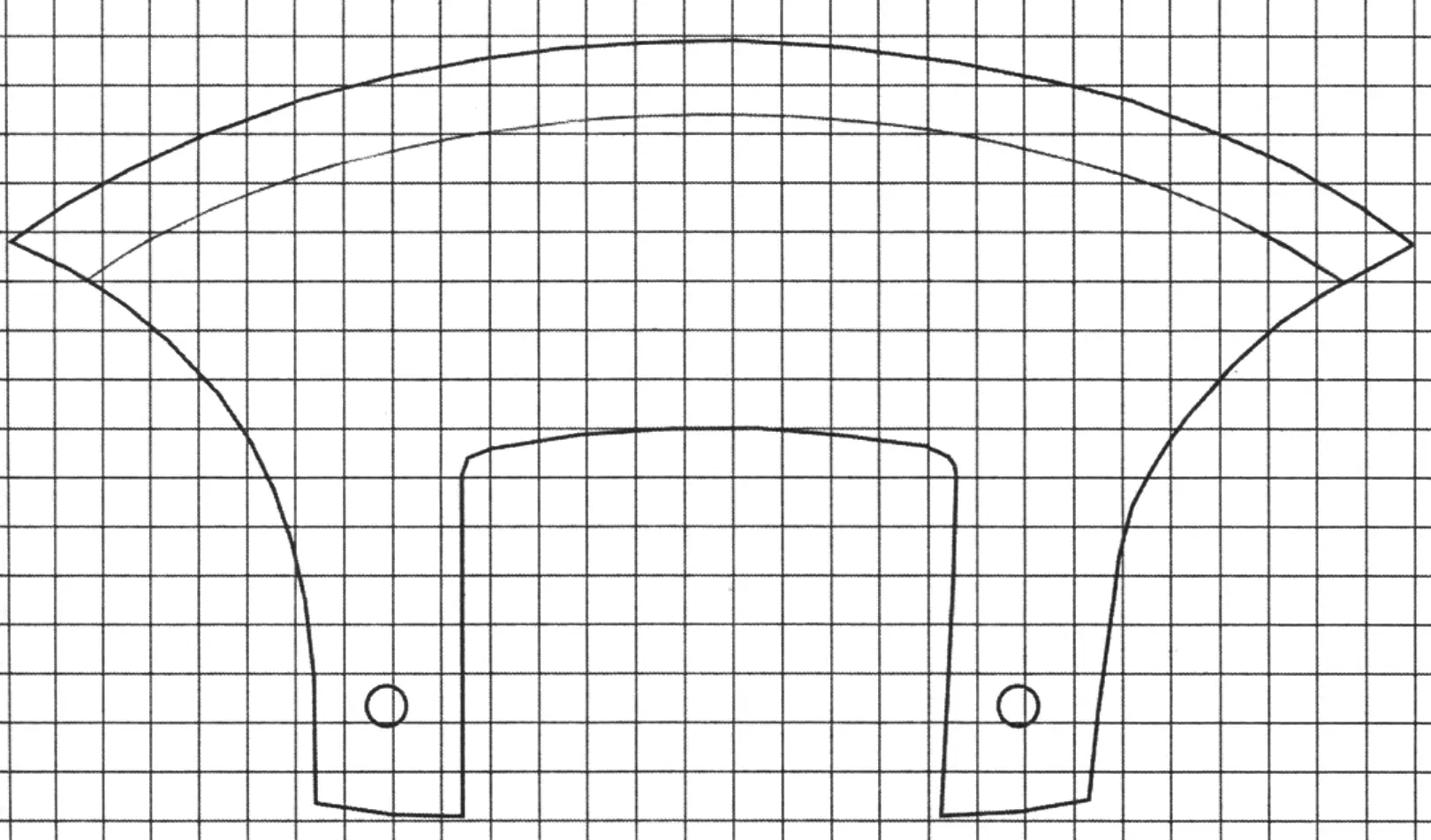 Шаблон эскимосского ножа (клетка 5x5 мм)