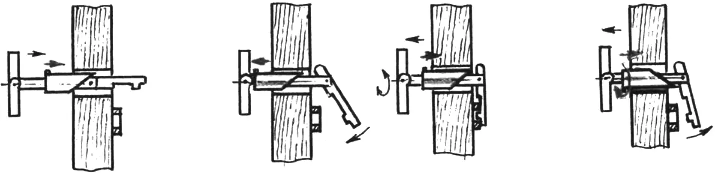 Sequence of actions when opening and closing the lock.
