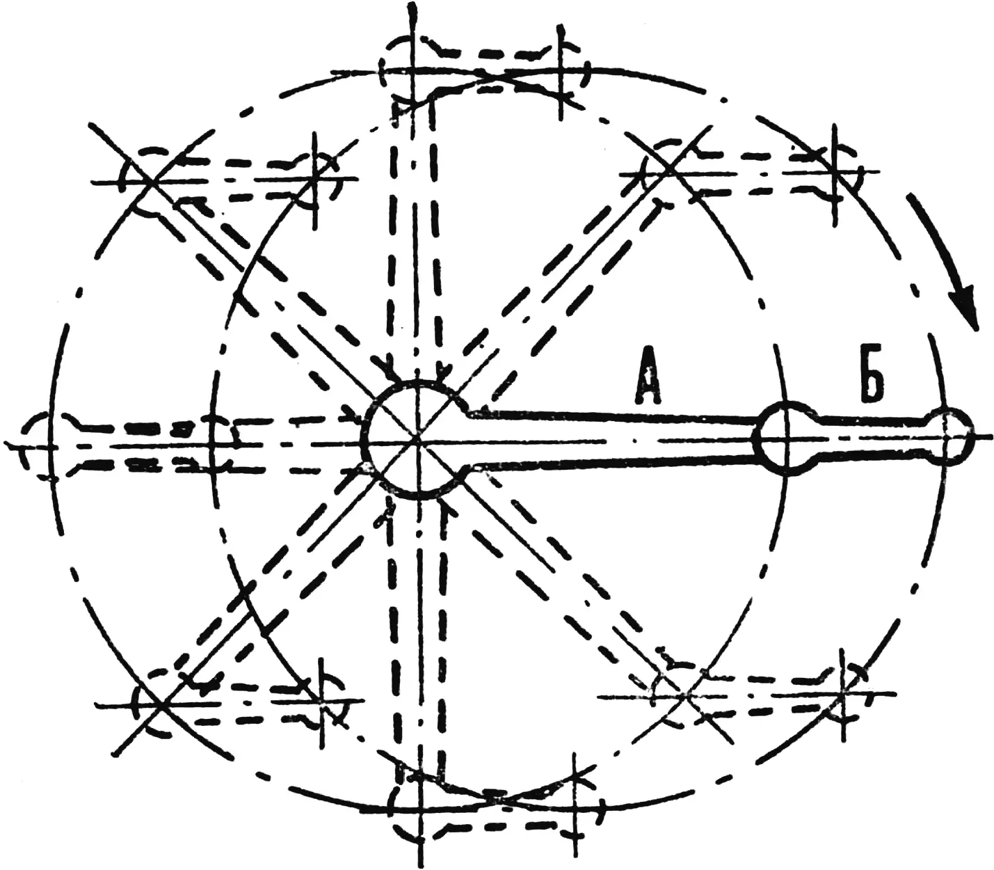 Fig. 3. Motion diagram of the modernized crank