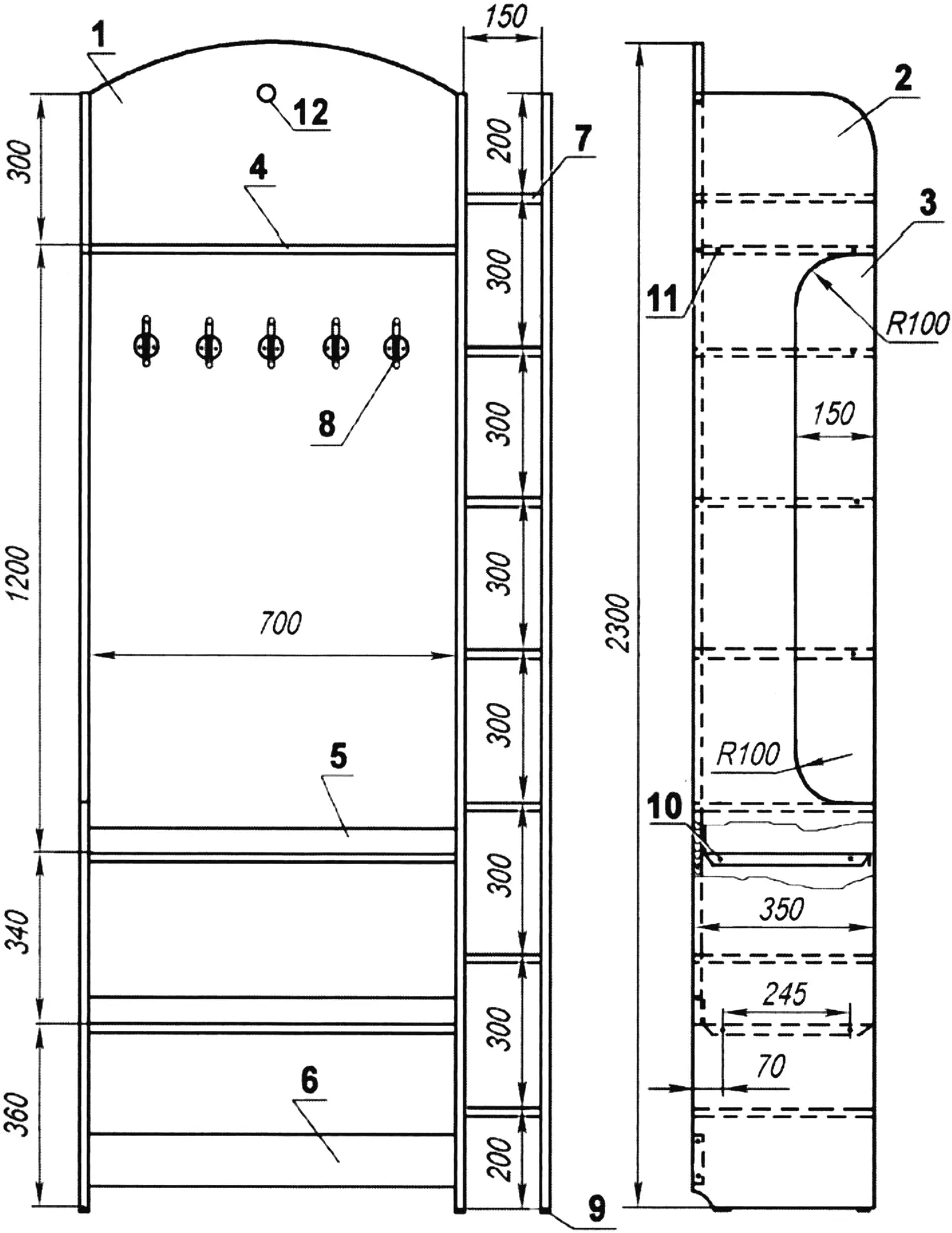 Hallway wardrobe-hanger