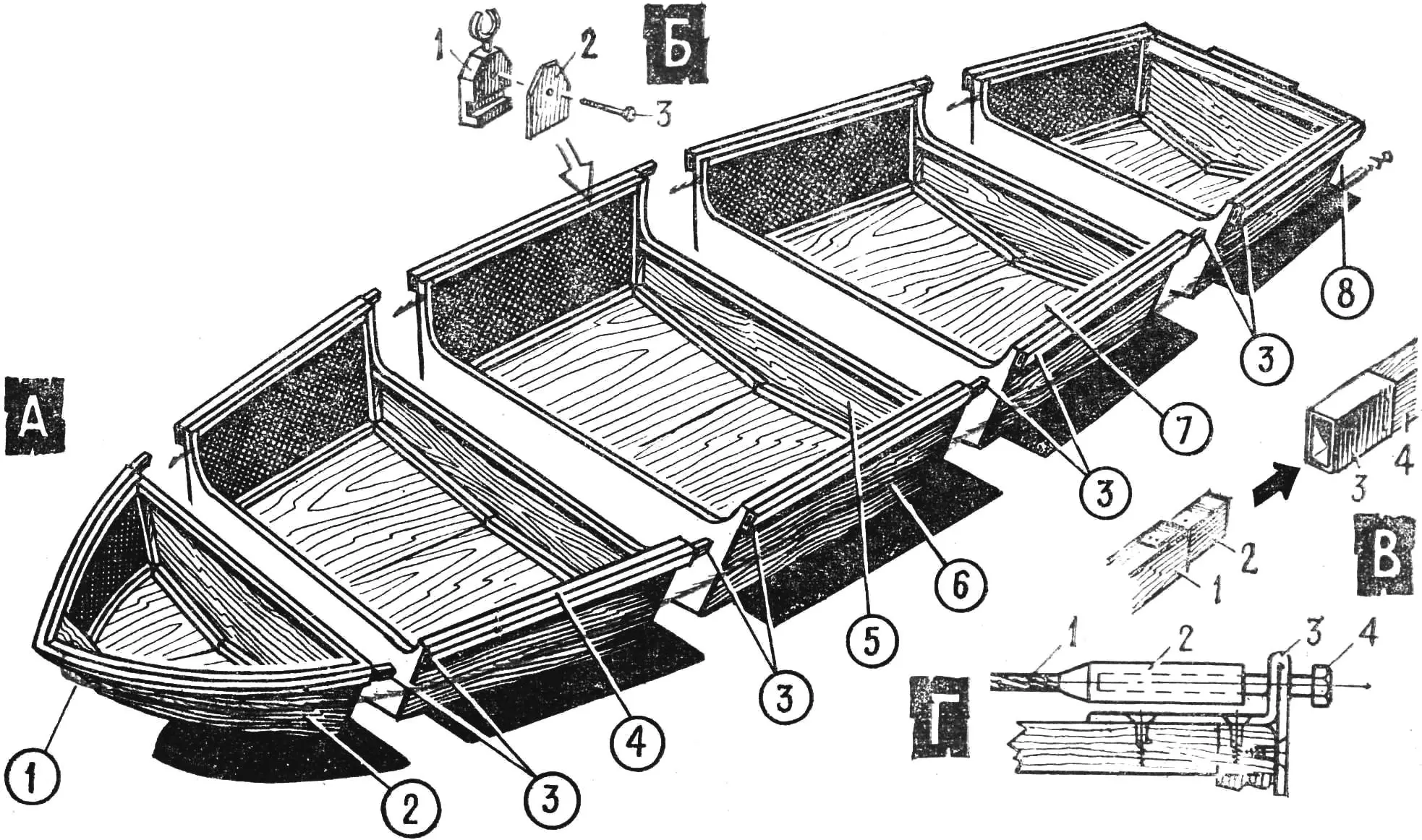 Fig. 1. “Crab” — overall view and construction details.
