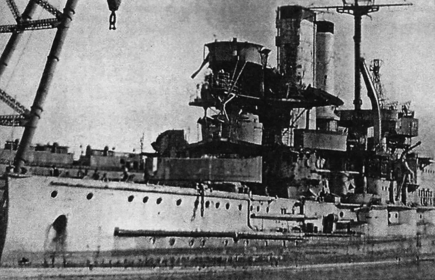 Бывший германский броненосец в Таллине, 1947 год