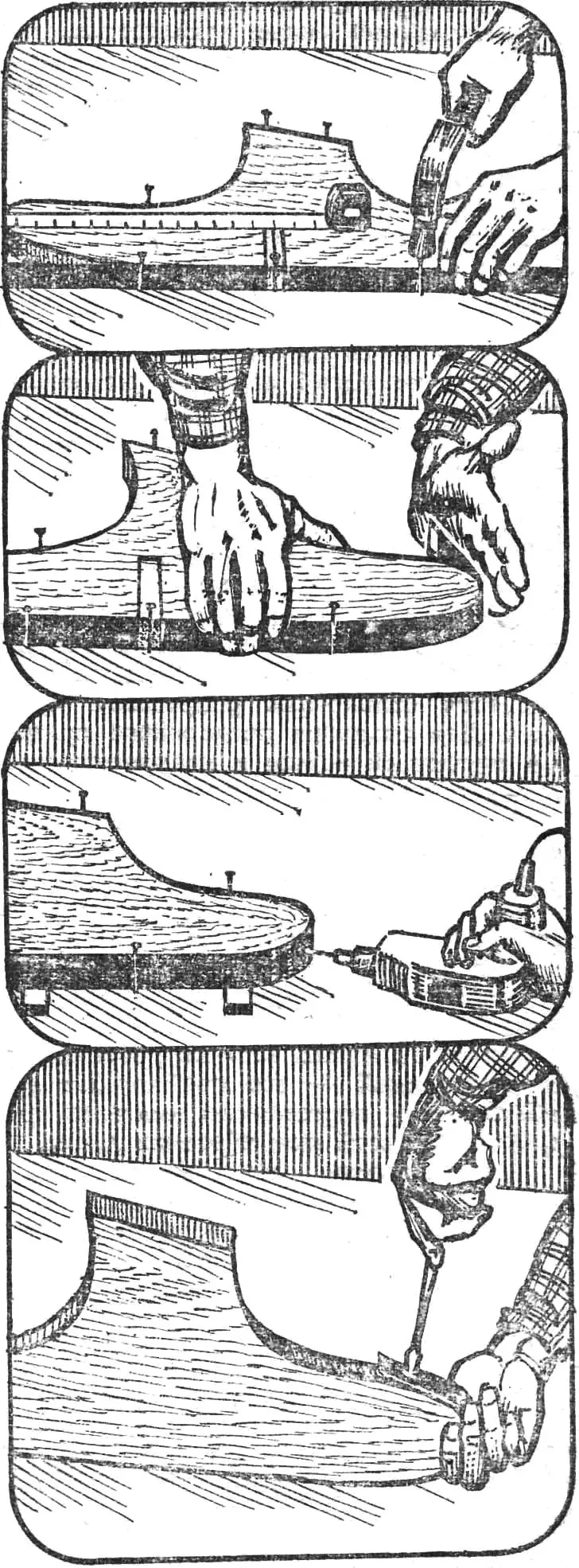 Fig. 3. Sequence of operations for mounting the shoeing.