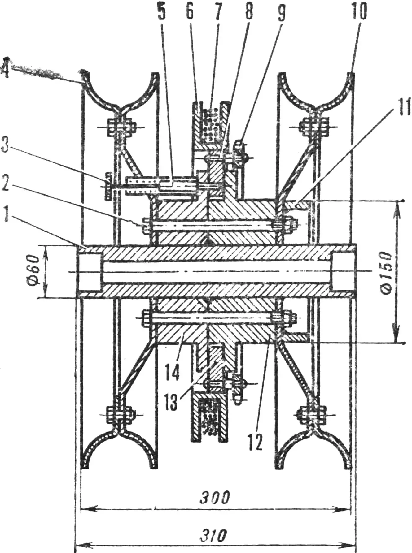 Fig. 5. Wheel-unit arrangement